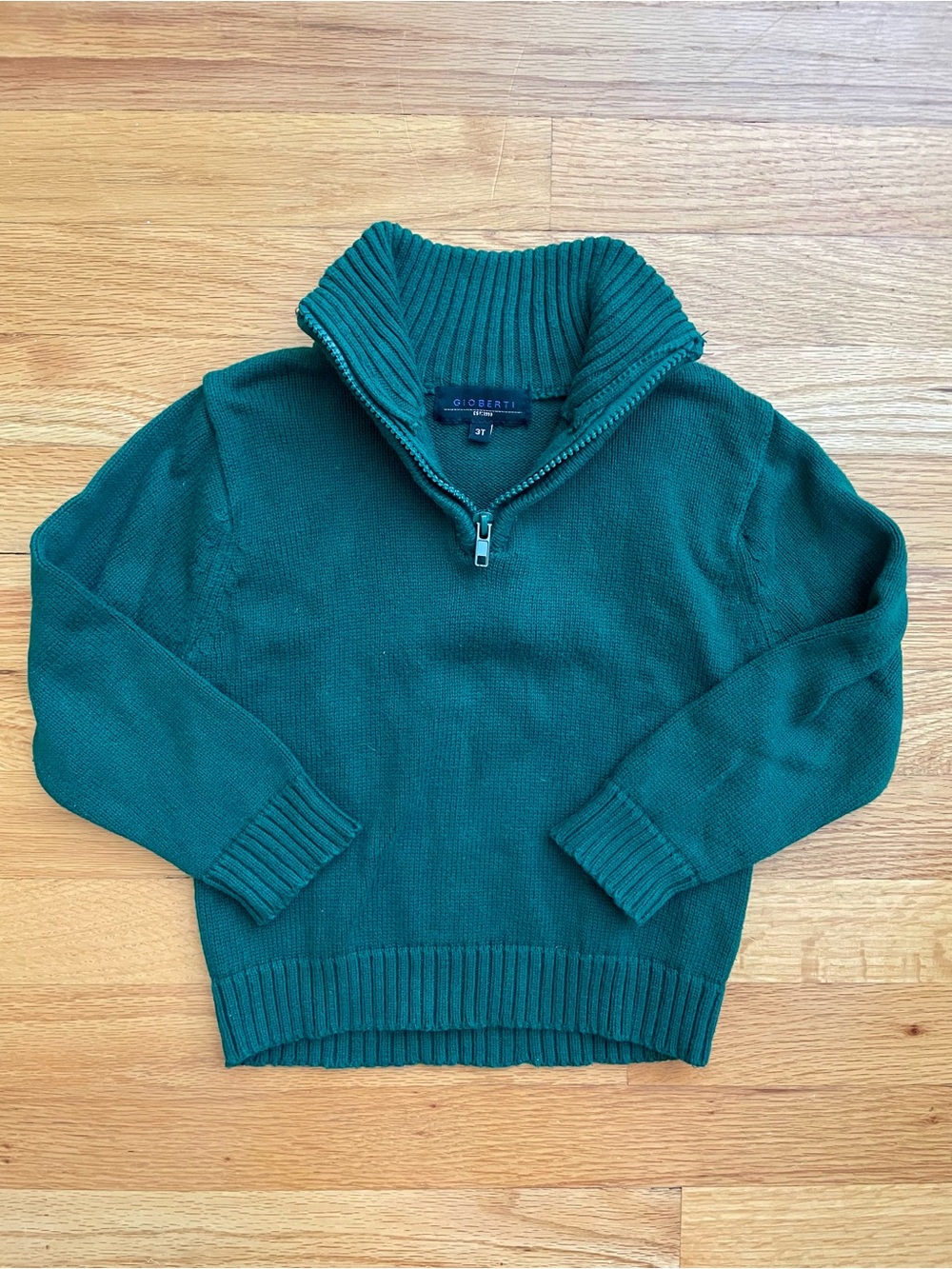 Gioberti Green Half-Zip Knit Sweater